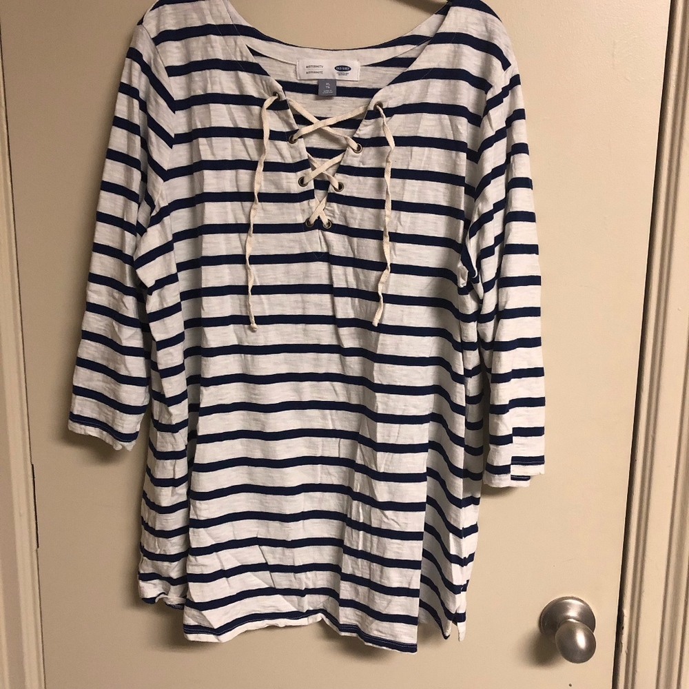 Old Navy Striped Lace Up top (Maternity)